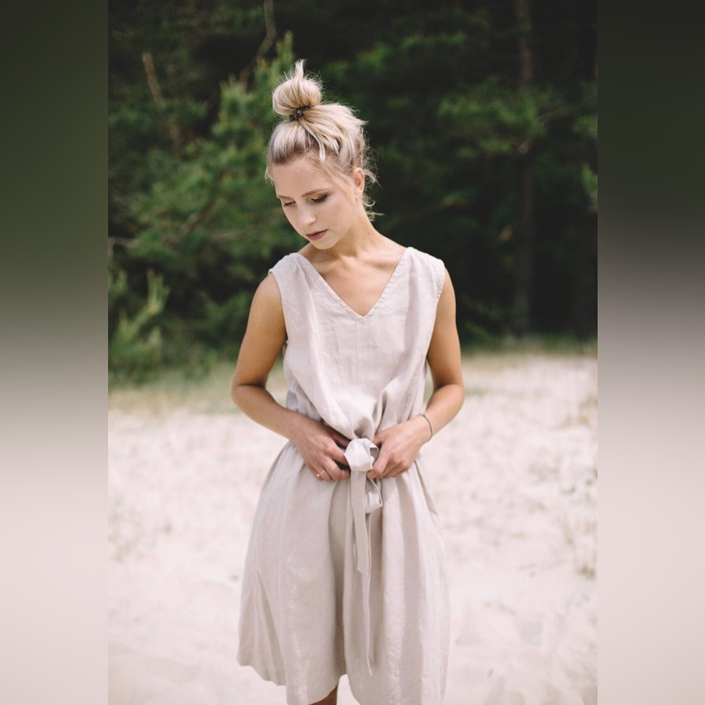 Linen Fox Dori Beige linen dress - Picture 2 of 7